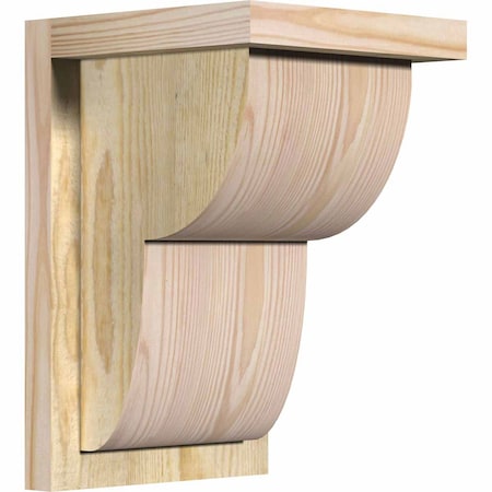 Ekena Millwork Crestline Rough Sawn Corbel w/Backplate, Douglas Fir, 8"W x 8"D x 12"H COR08X08X12CRE01RDF